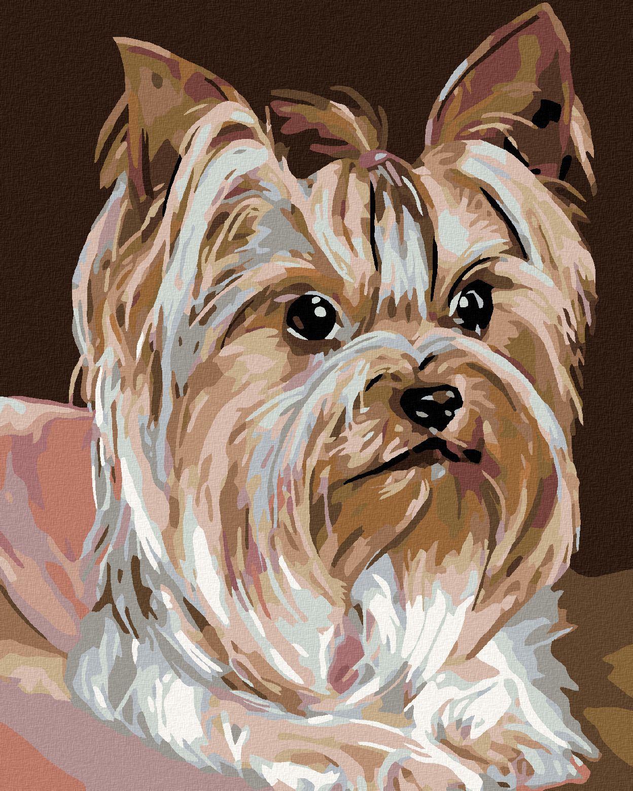 zuty Malování podle čísel - JORKŠÍRKA - Rozměr: 40x50 cm, Rámování: Varianta: bez rámu a bez vypnutí plátna - obrázek 1