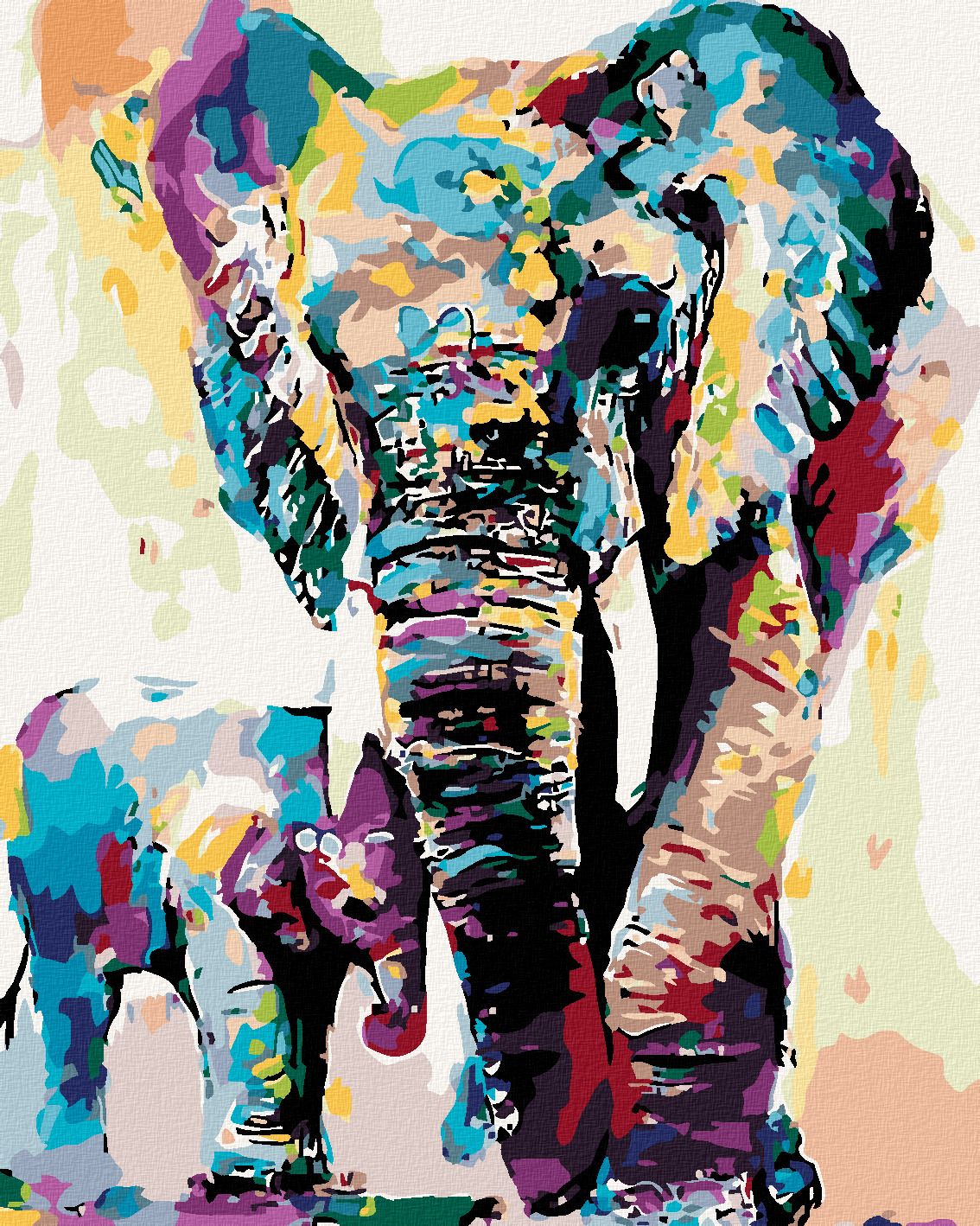 zuty Malování podle čísel - MALOVANÍ SLONI - Rozměr: 40x50 cm, Rámování: Varianta: bez rámu a bez vypnutí plátna - obrázek 1
