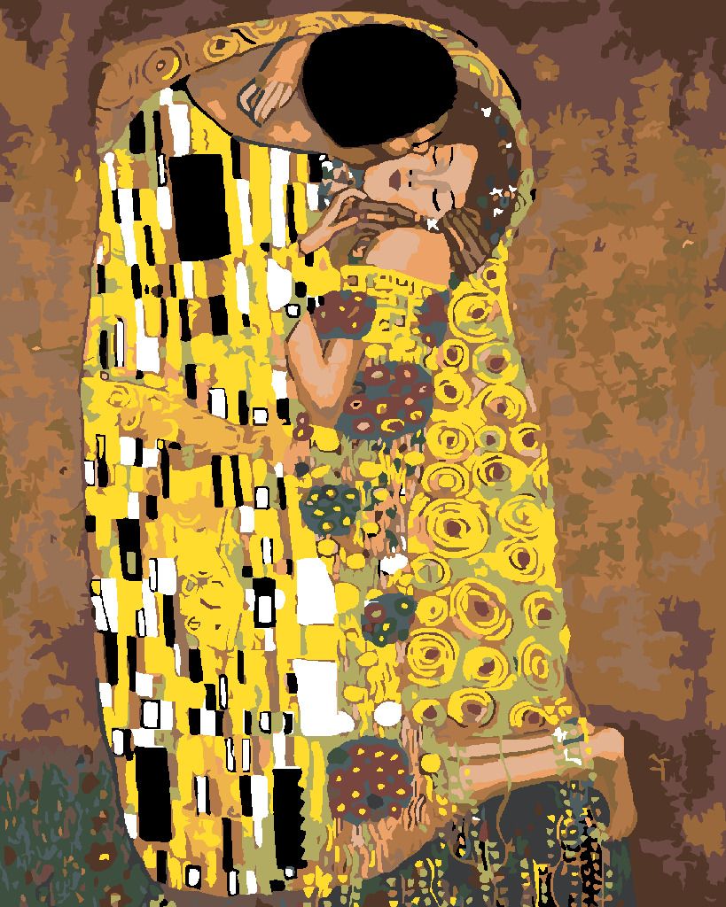 zuty Malování podle čísel - POLIBEK (Gustav Klimt) - Rozměr: 40x50 cm, Rámování: Varianta: vypnuté plátno na rám - obrázek 2