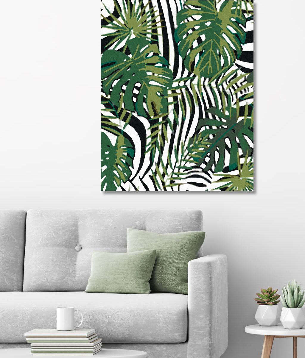 zuty Malování podle čísel - TROPICKÉ LISTY - Rozměr: 40x50 cm, Rámování: Varianta: vypnuté plátno na rám - obrázek 9