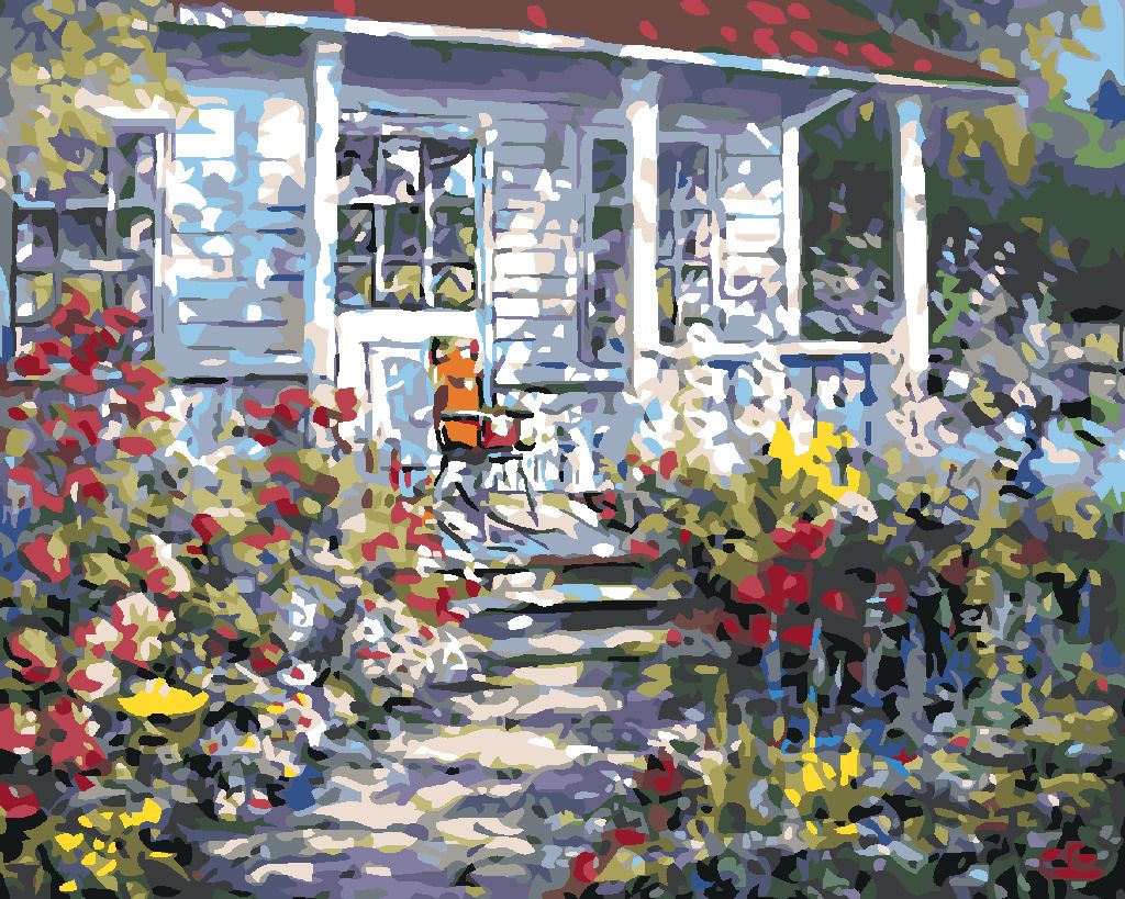 zuty Malování podle čísel - V ROZKVETLÉ ZAHRADĚ - Rozměr: 40x50 cm, Rámování: Varianta: vypnuté plátno na rám - obrázek 5