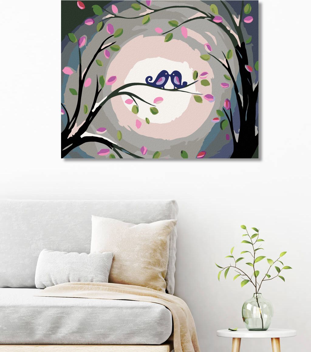 zuty Malování podle čísel - ZAMILOVANÍ PTÁČCI - Rozměr: 40x50 cm, Rámování: Varianta: vypnuté plátno na rám - obrázek 3
