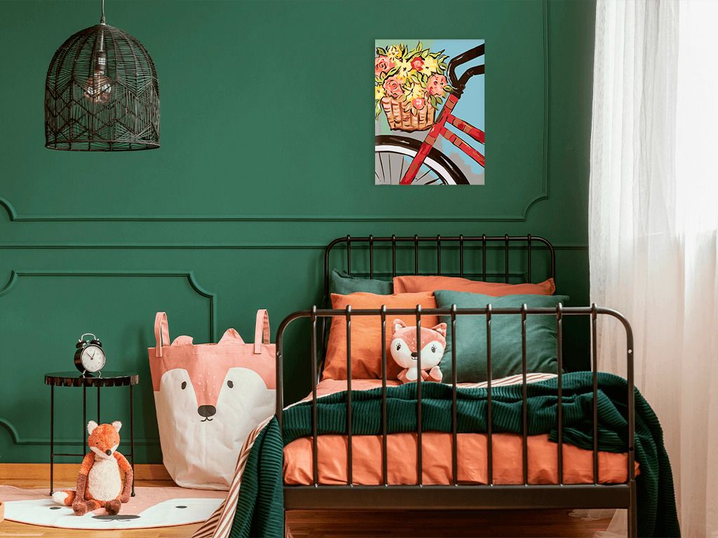 zuty Malování podle čísel - KOLO S KOŠÍKEM KVĚTIN - Rozměr: 40x50 cm, Rámování: Varianta: bez rámu a bez vypnutí plátna - obrázek 9