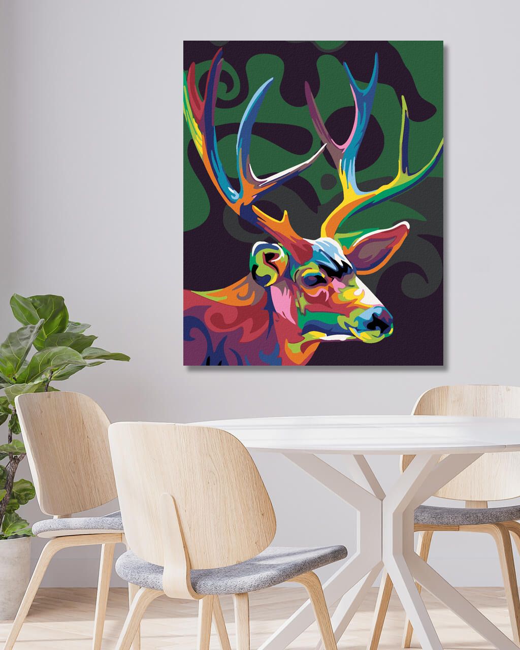 zuty Malování podle čísel - BAREVNÝ JELEN - Rozměr: 40x50 cm, Rámování: Varianta: vypnuté plátno na rám - obrázek 7