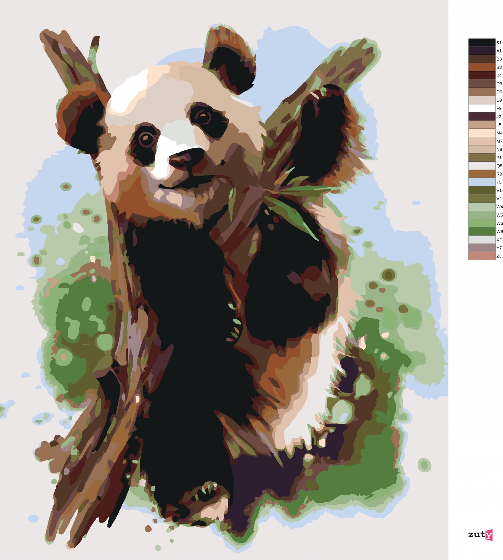 zuty Malování podle čísel - PANDA NA VĚTVI - Rozměr: 40x50 cm, Rámování: Varianta: vypnuté plátno na rám - obrázek 6
