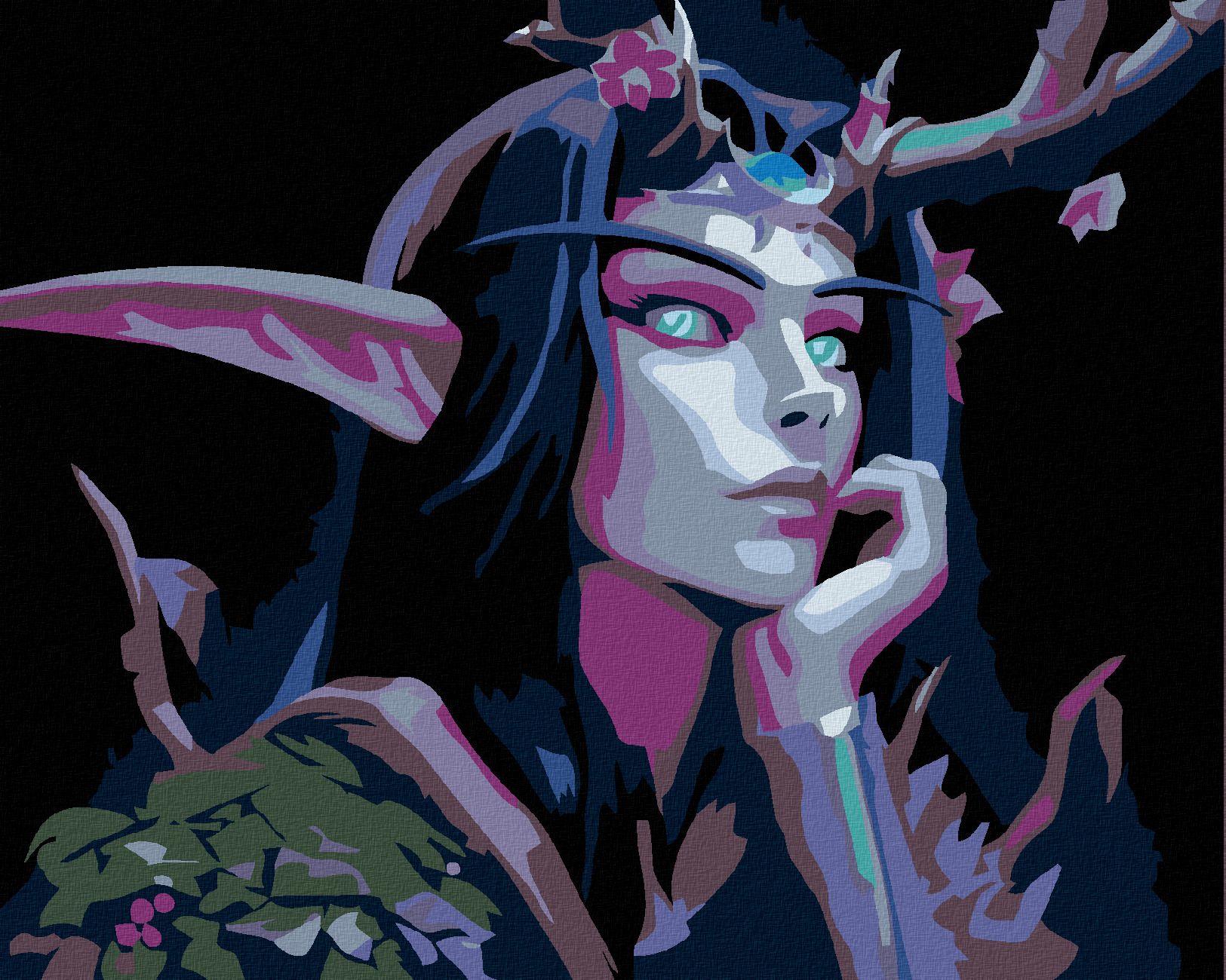 zuty Malování podle čísel - NIGHT ELF - Rozměr: 40x50 cm, Rámování: Varianta: bez rámu a bez vypnutí plátna - obrázek 1