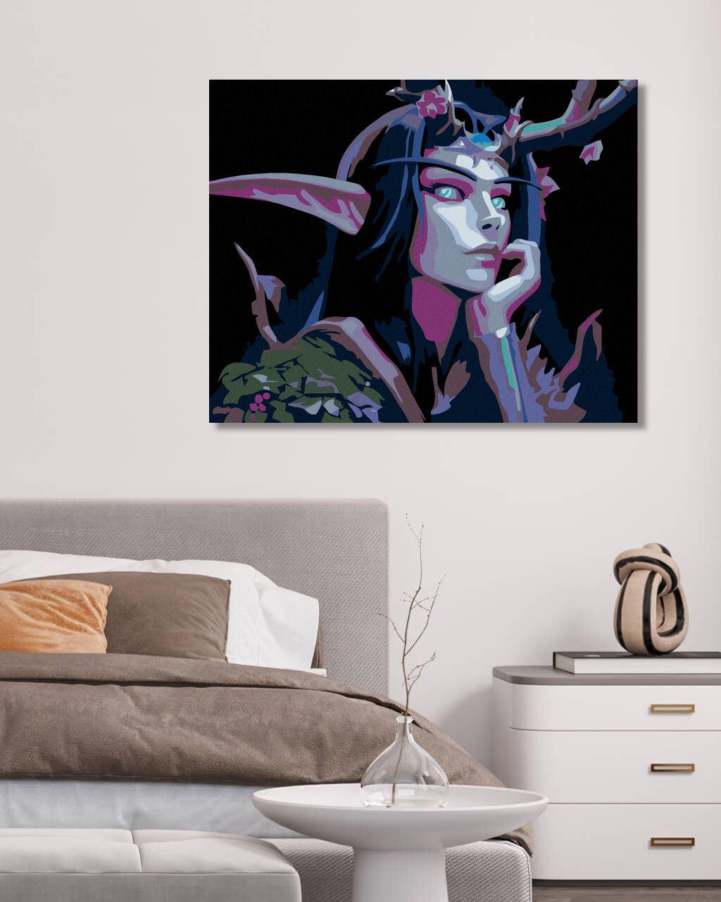 zuty Malování podle čísel - NIGHT ELF - Rozměr: 40x50 cm, Rámování: Varianta: bez rámu a bez vypnutí plátna - obrázek 9
