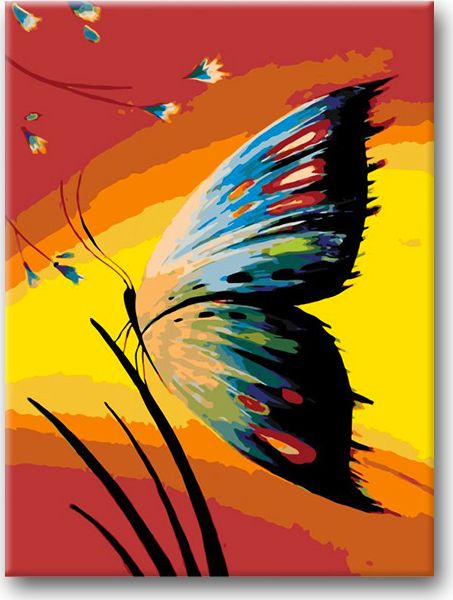 zuty Malování podle čísel - MOTÝL V TRÁVĚ A ZÁPAD SLUNCE - Rozměr: 40x50 cm, Rámování: Varianta: bez rámu a bez vypnutí plátna - obrázek 6