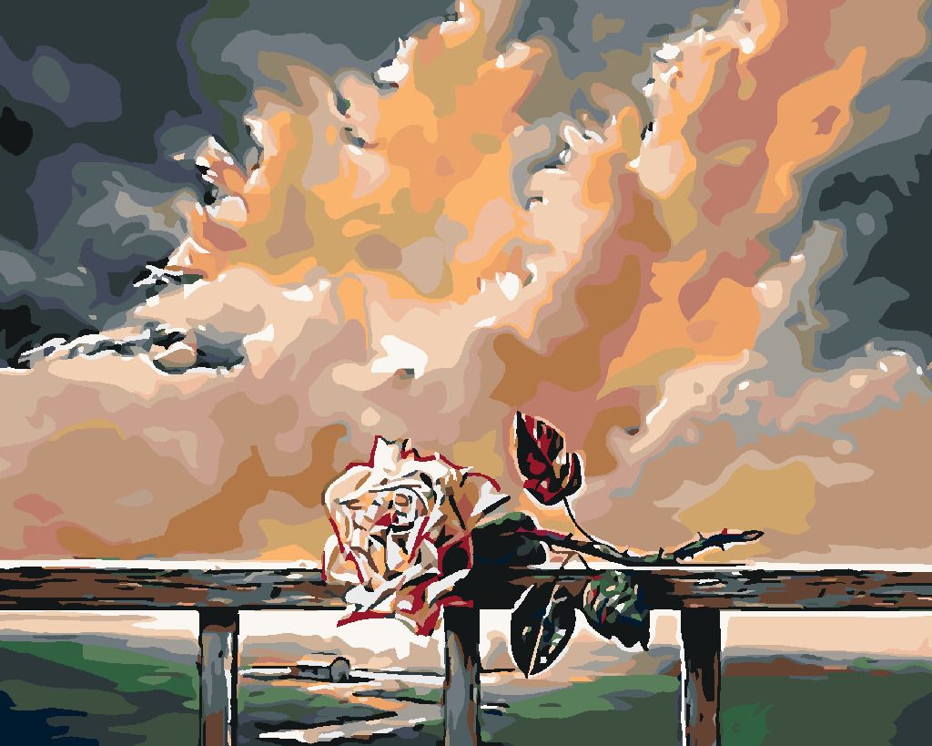 zuty Malování podle čísel - POLOŽENÁ RŮŽE NA ZÁBRADLÍ - Rozměr: 40x50 cm, Rámování: Varianta: vypnuté plátno na rám - obrázek 5