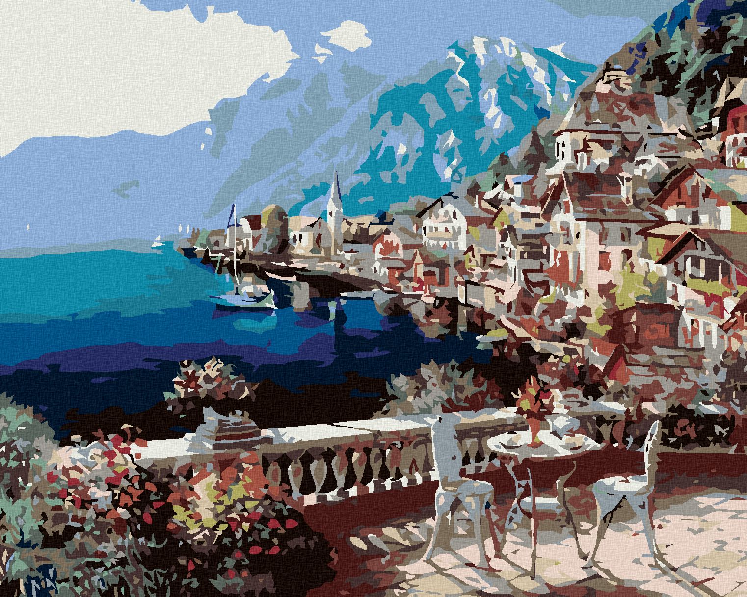 zuty Malování podle čísel - POHLED NA JEZERO - Rozměr: 40x50 cm, Rámování: Varianta: bez rámu a bez vypnutí plátna - obrázek 1