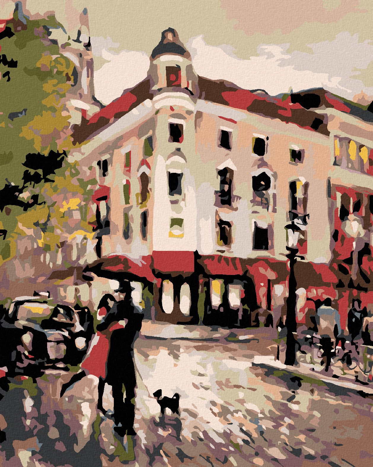 zuty Malování podle čísel - SCHŮZKA NA ROHU - Rozměr: 40x50 cm, Rámování: Varianta: bez rámu a bez vypnutí plátna - obrázek 1