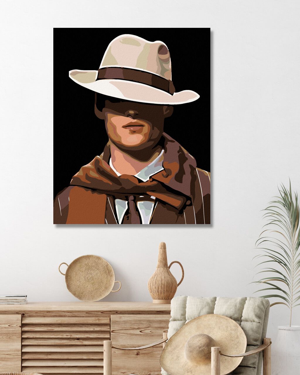 zuty Malování podle čísel - TAJEMNÝ MUŽ V KLOBOUKU - Rozměr: 40x50 cm, Rámování: Varianta: vypnuté plátno na rám - obrázek 4