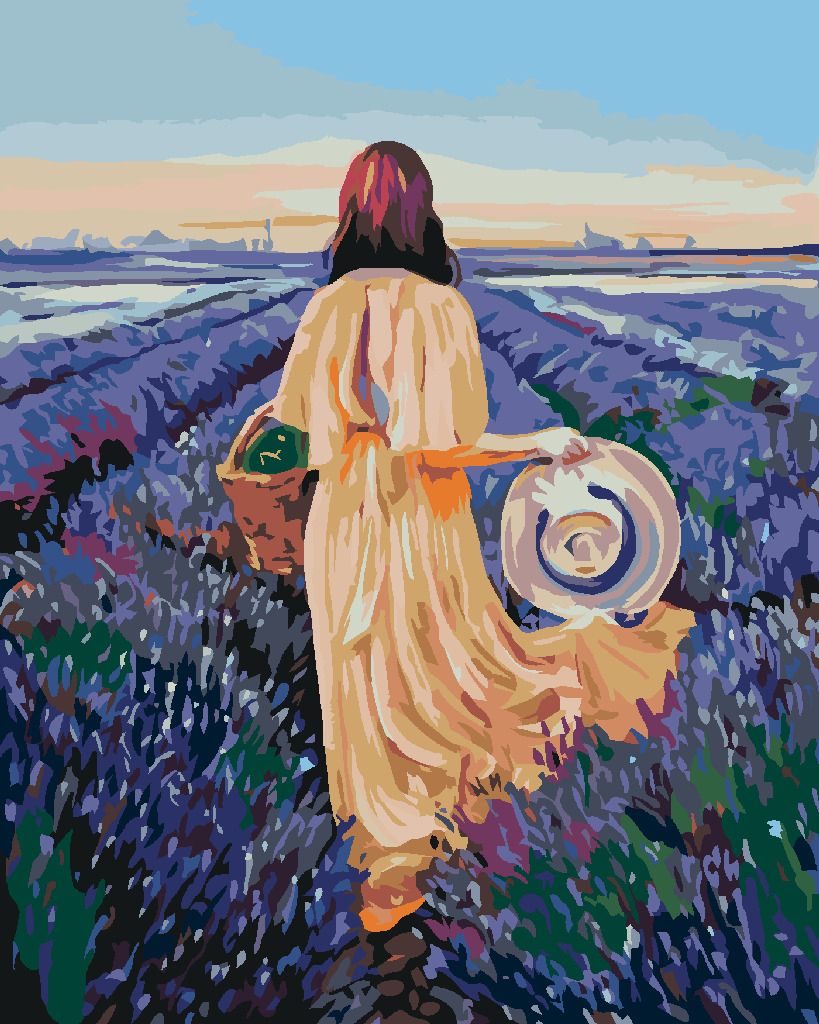 zuty Malování podle čísel - ŽENA S KOŠÍKEM A LEVANDULOVÉ POLE - Rozměr: 40x50 cm, Rámování: Varianta: bez rámu a bez vypnutí plátna - obrázek 10