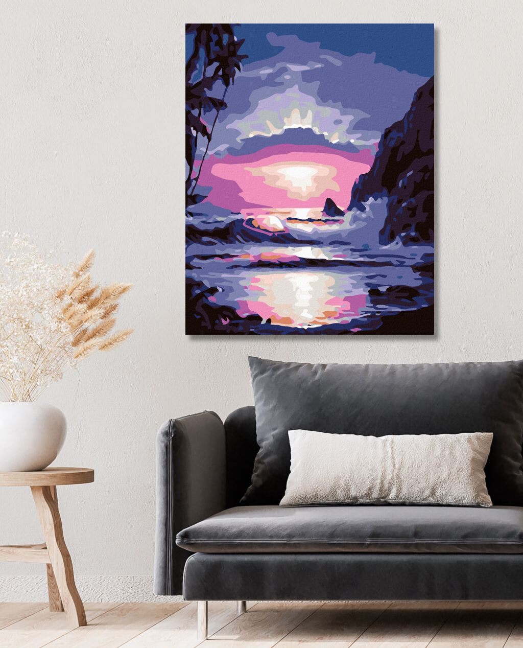 zuty Malování podle čísel - MODRÝ ZÁPAD SLUNCE - Rozměr: 40x50 cm, Rámování: Varianta: bez rámu a bez vypnutí plátna - obrázek 6