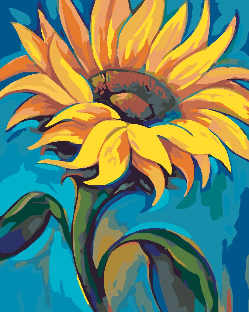 zuty Malování podle čísel - VELKÁ SLUNEČNICE - Rozměr: 40x50 cm, Rámování: Varianta: vypnuté plátno na rám - obrázek 3
