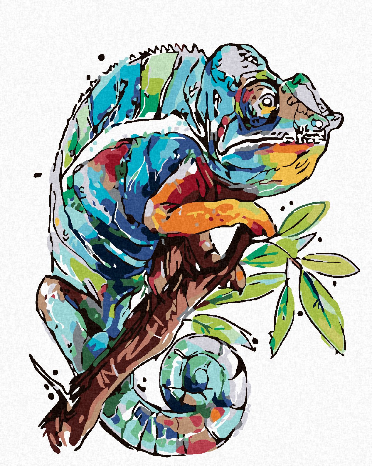 zuty Malování podle čísel - CHAMELEON - Rozměr: 40x50 cm, Rámování: Varianta: vypnuté plátno na rám - obrázek 1