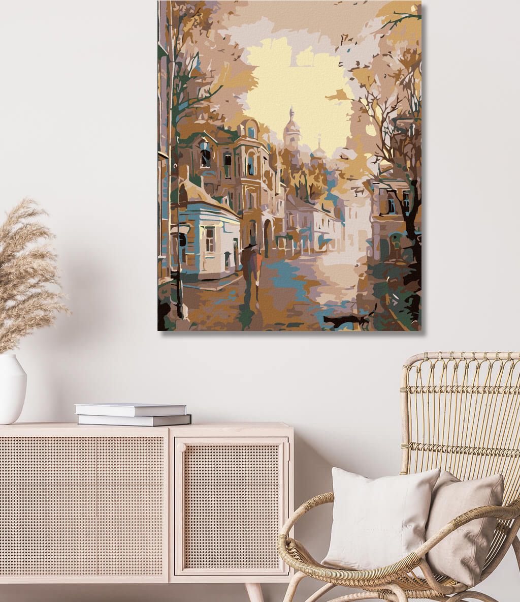 zuty Malování podle čísel - RANNÍ KLIDNÉ MĚSTEČKO - Rozměr: 40x50 cm, Rámování: Varianta: vypnuté plátno na rám - obrázek 9