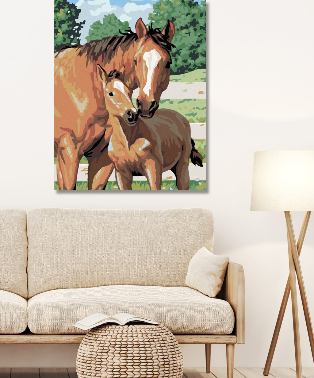 zuty Malování podle čísel - KOBYLA S HŘÍBĚTEM - Rozměr: 40x50 cm, Rámování: Varianta: bez rámu a bez vypnutí plátna - obrázek 5