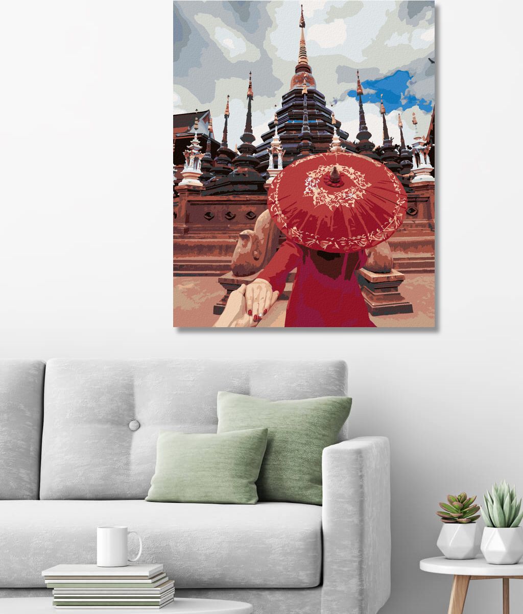 zuty Malování podle čísel - ŽENA U CHRÁMU - Rozměr: 40x50 cm, Rámování: Varianta: bez rámu a bez vypnutí plátna - obrázek 5