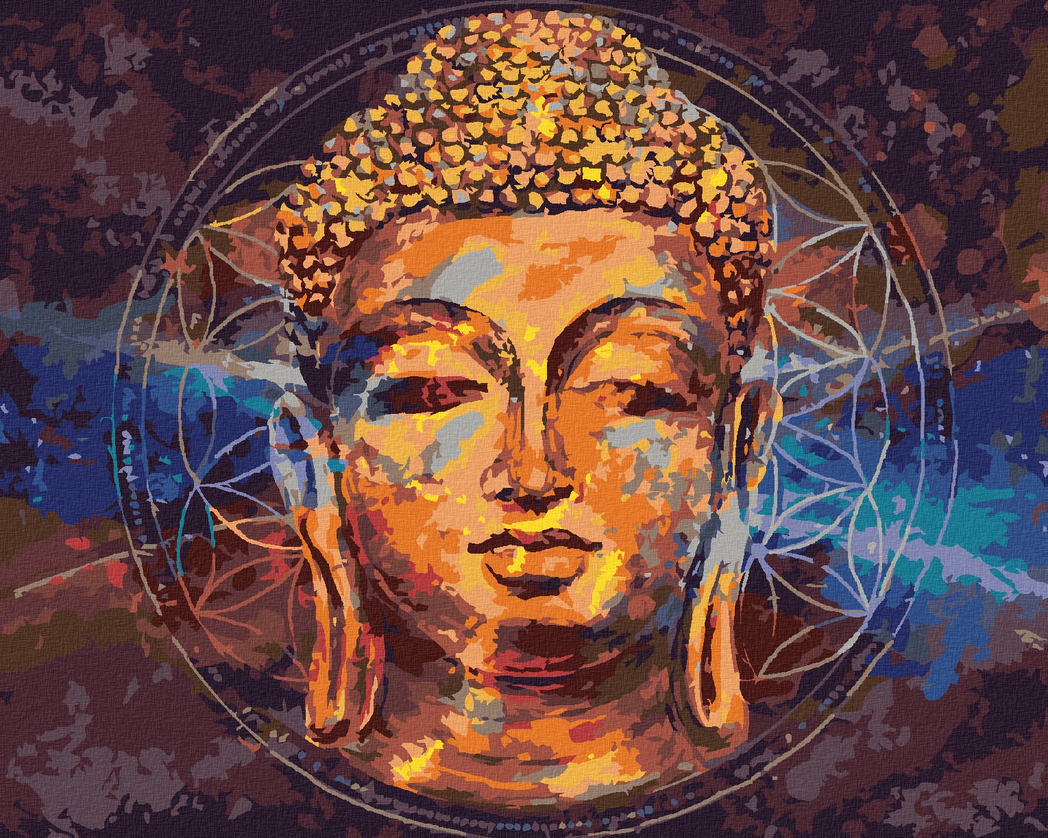 zuty Malování podle čísel - HVĚZDNÝ BUDDHA - Rozměr: 40x50 cm, Rámování: Varianta: bez rámu a bez vypnutí plátna - obrázek 1