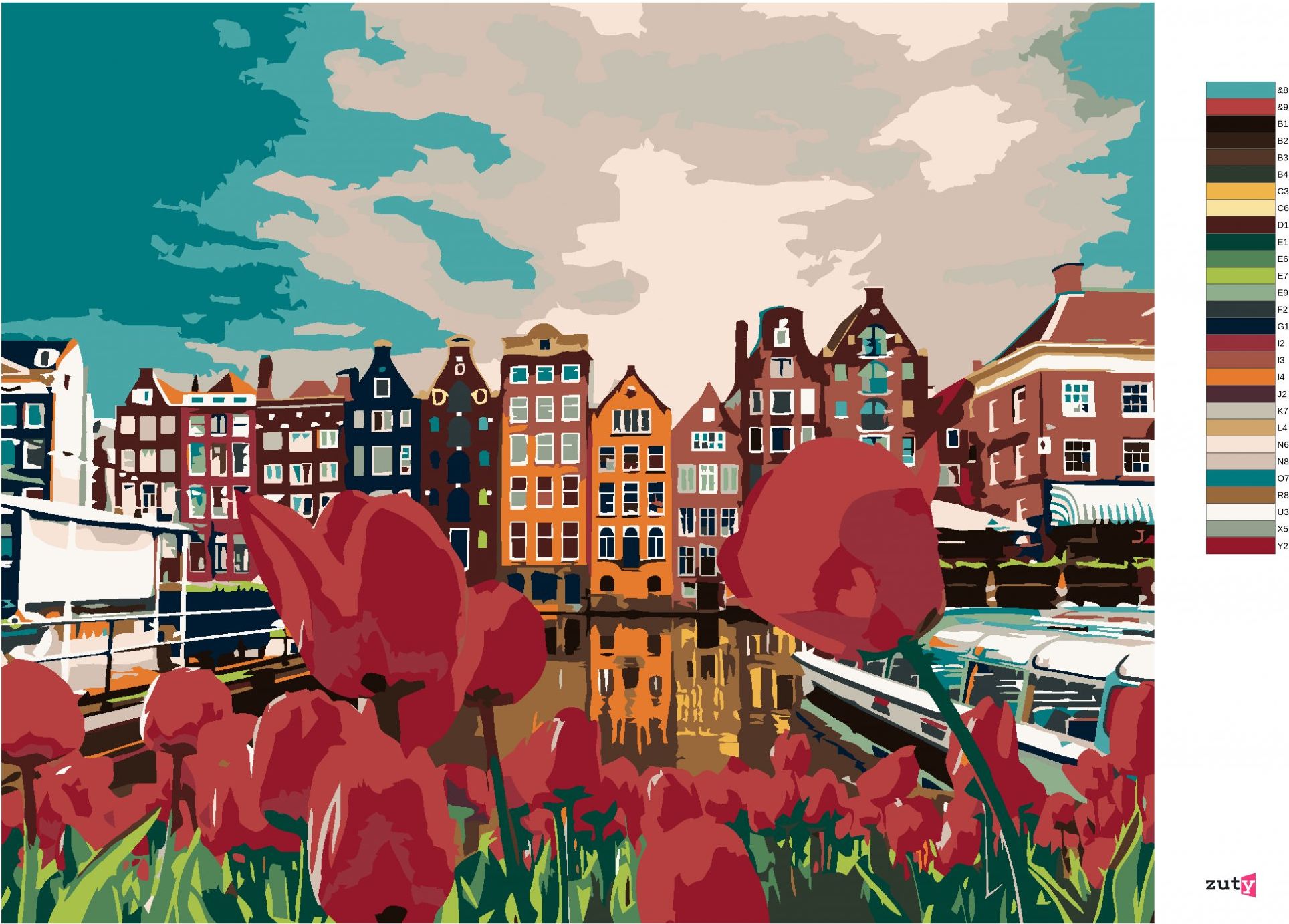 zuty Malování podle čísel - TULIPÁNY V AMSTERDAMU - Rozměr: 40x50 cm, Rámování: Varianta: bez rámu a bez vypnutí plátna - obrázek 8