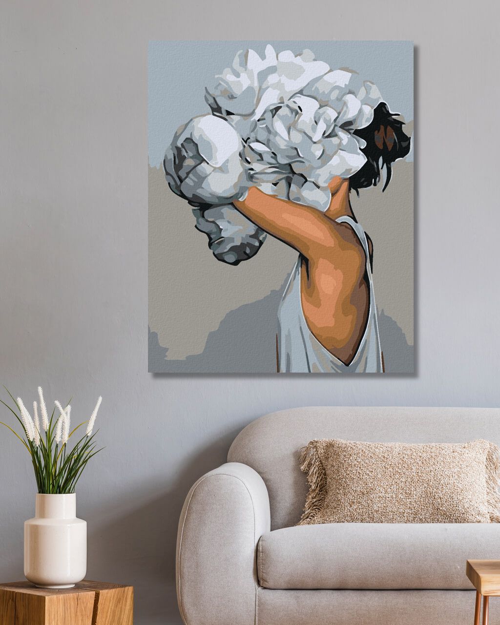 zuty Malování podle čísel - DÍVKA ZA KVĚTINOU - Rozměr: 40x50 cm, Rámování: Varianta: bez rámu a bez vypnutí plátna - obrázek 8