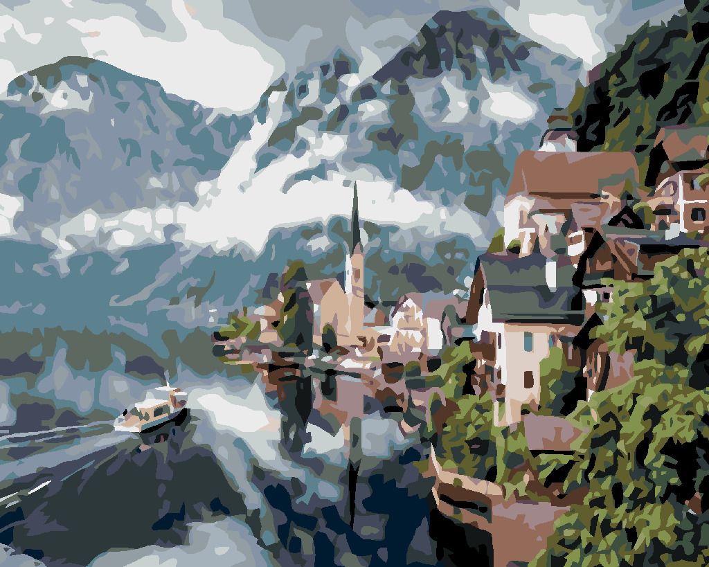 zuty Malování podle čísel - HALLSTATT - Rozměr: 40x50 cm, Rámování: Varianta: bez rámu a bez vypnutí plátna - obrázek 9