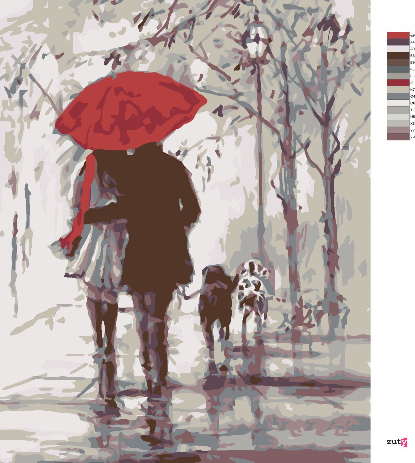 zuty Malování podle čísel - NA PROCHÁZCE S PEJSKY - Rozměr: 40x50 cm, Rámování: Varianta: bez rámu a bez vypnutí plátna - obrázek 5