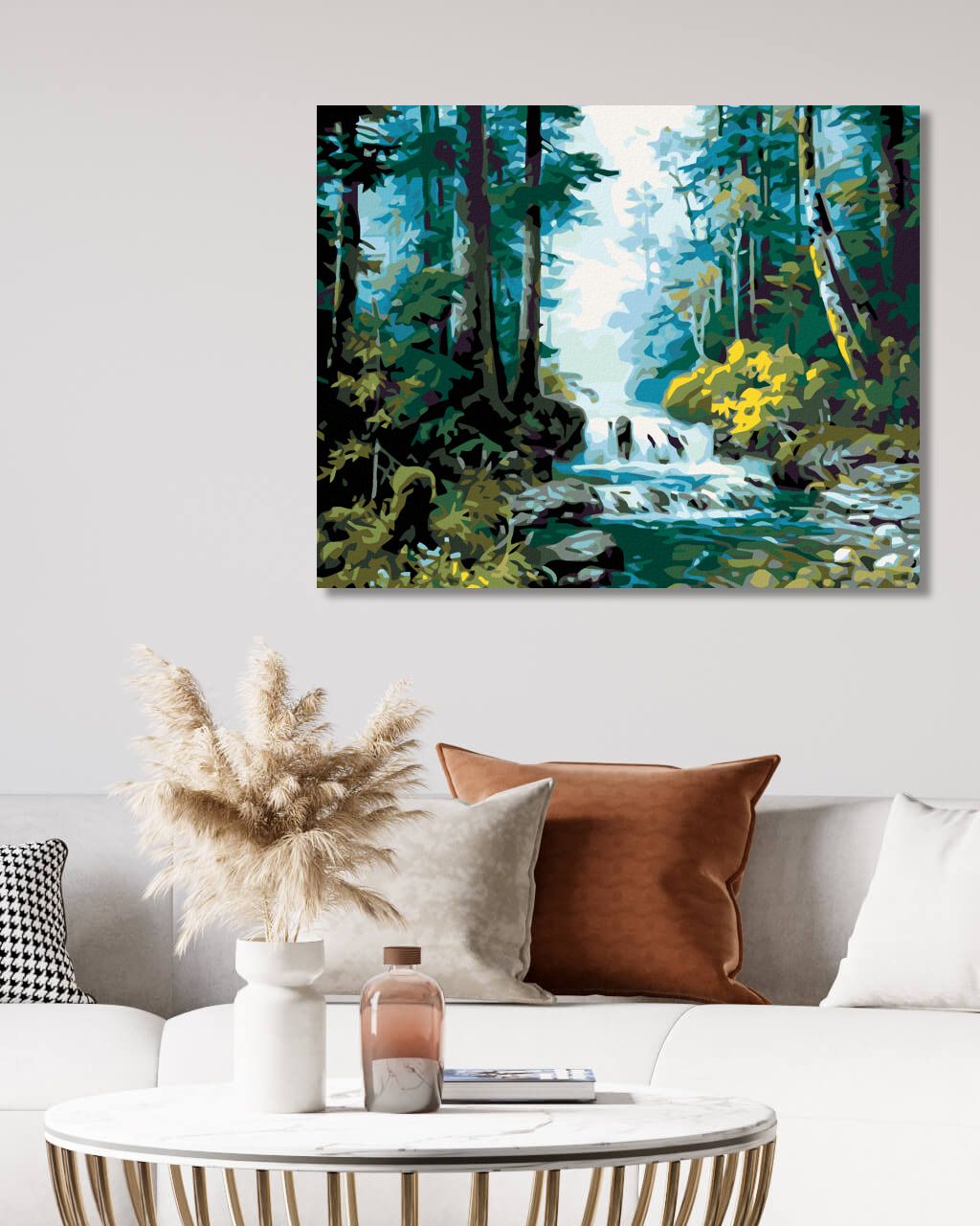 zuty Malování podle čísel - LESNÍ POTOK - Rozměr: 40x50 cm, Rámování: Varianta: bez rámu a bez vypnutí plátna - obrázek 4