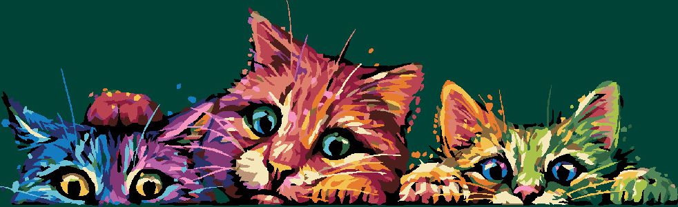 zuty Malování podle čísel - BAREVNÉ KOČKY - Rozměr: 40x50 cm, Rámování: Varianta: bez rámu a bez vypnutí plátna - obrázek 6