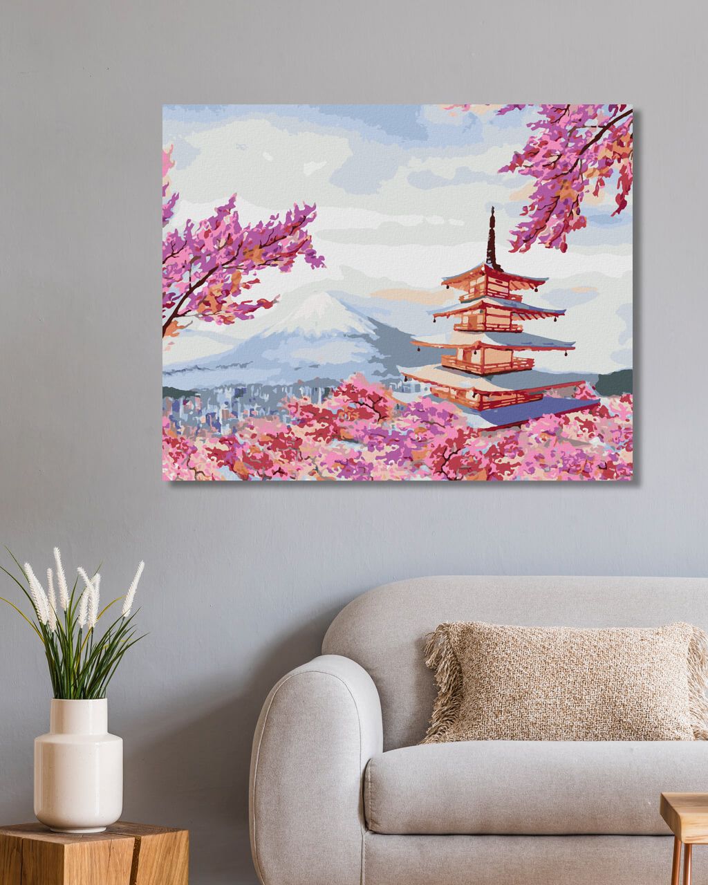 zuty Malování podle čísel - JAPONSKO CHRÁM A RŮŽOVÉ KVĚTINY - Rozměr: 40x50 cm, Rámování: Varianta: bez rámu a bez vypnutí plátna - obrázek 10