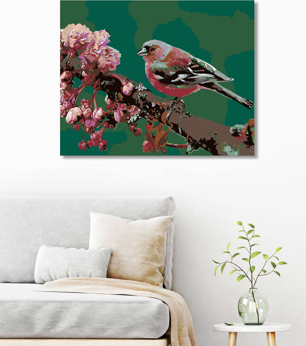zuty Malování podle čísel - KVETOUCÍ SAKURA A RŮŽOVÝ PTÁČEK - Rozměr: 40x50 cm, Rámování: Varianta: bez rámu a bez vypnutí plátna - obrázek 5