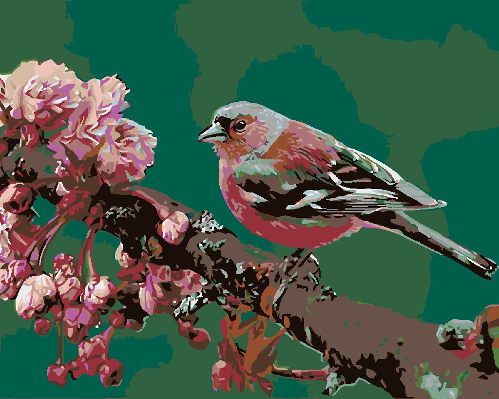 zuty Malování podle čísel - KVETOUCÍ SAKURA A RŮŽOVÝ PTÁČEK - Rozměr: 40x50 cm, Rámování: Varianta: vypnuté plátno na rám - obrázek 7