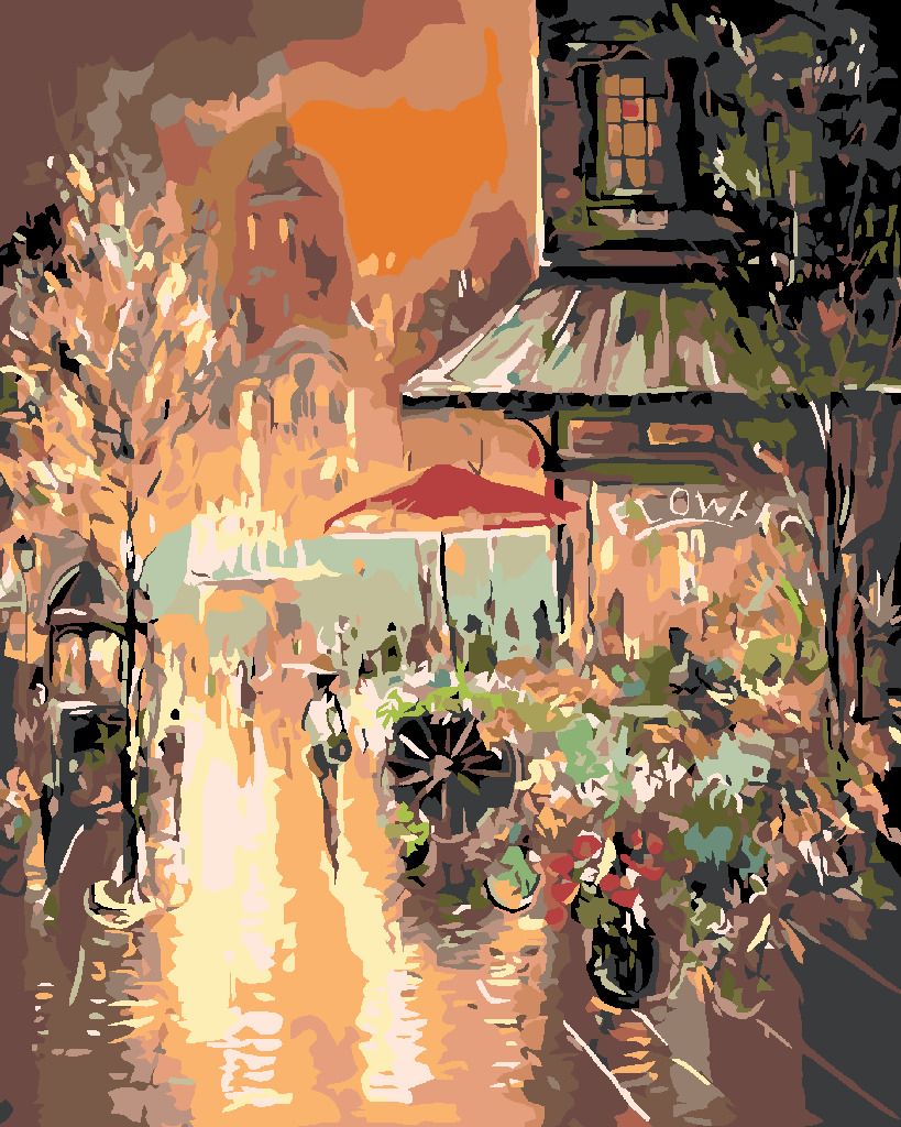 zuty Malování podle čísel - VEČERNÍ MĚSTEČKO - Rozměr: 40x50 cm, Rámování: Varianta: bez rámu a bez vypnutí plátna - obrázek 2