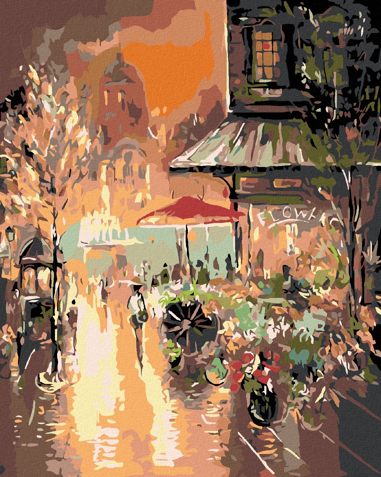 zuty Malování podle čísel - VEČERNÍ MĚSTEČKO - Rozměr: 40x50 cm, Rámování: Varianta: vypnuté plátno na rám - obrázek 1
