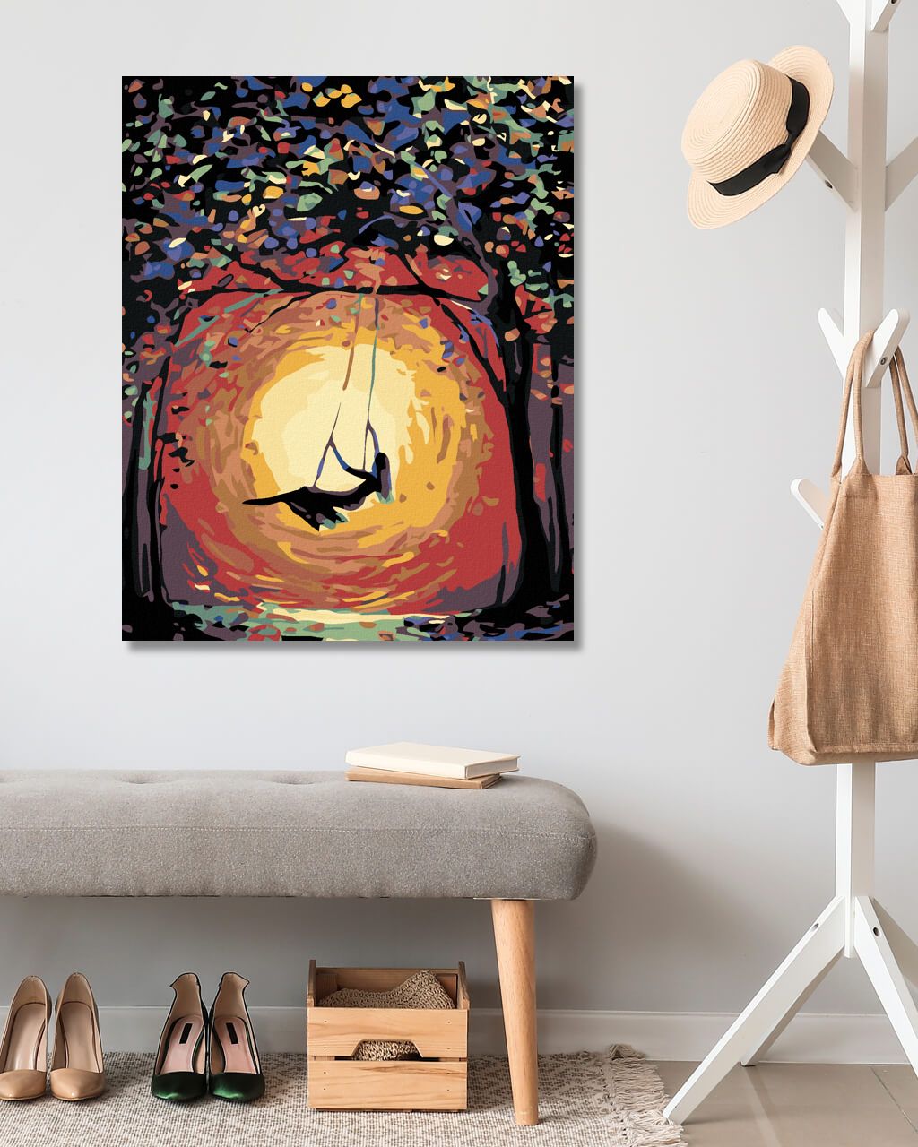 zuty Malování podle čísel - NA HOUPAČCE - Rozměr: 40x50 cm, Rámování: Varianta: bez rámu a bez vypnutí plátna - obrázek 6
