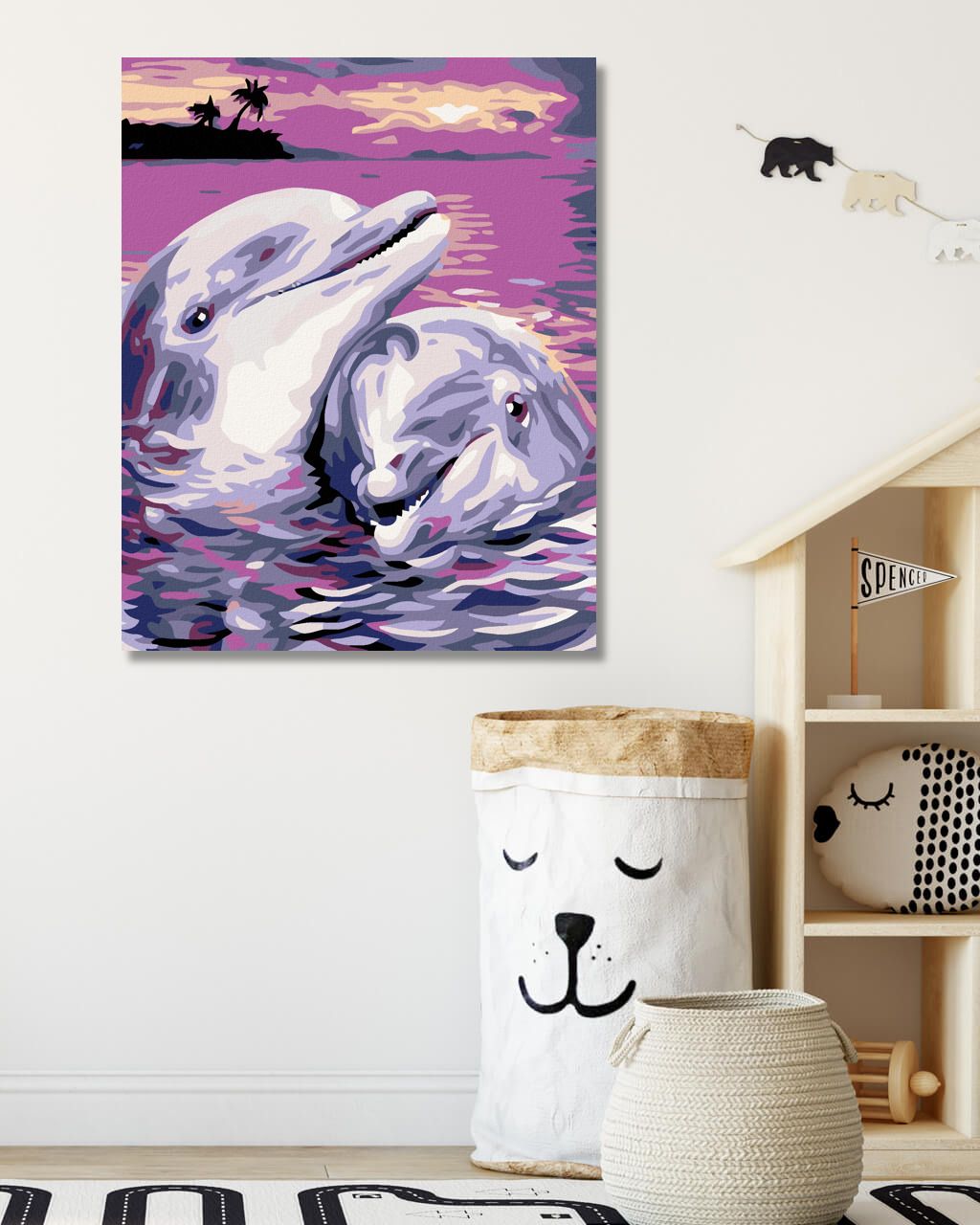 zuty Malování podle čísel - DELFÍNI - Rozměr: 40x50 cm, Rámování: Varianta: vypnuté plátno na rám - obrázek 7