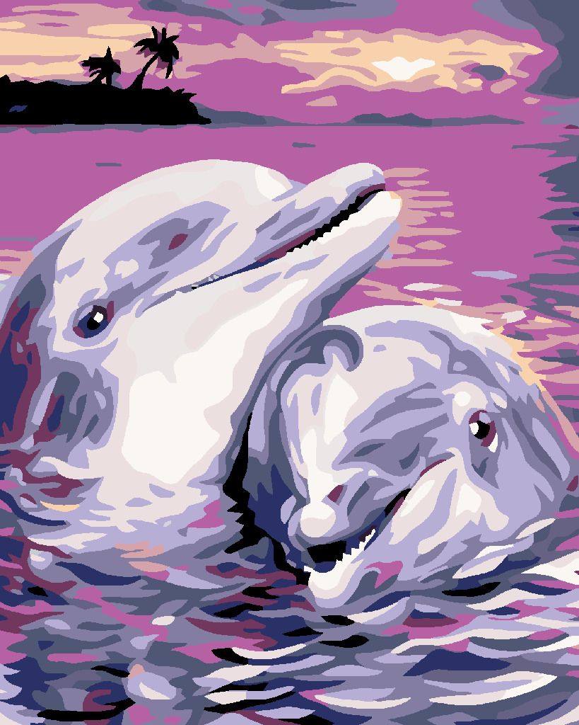 zuty Malování podle čísel - DELFÍNI - Rozměr: 40x50 cm, Rámování: Varianta: vypnuté plátno na rám - obrázek 8