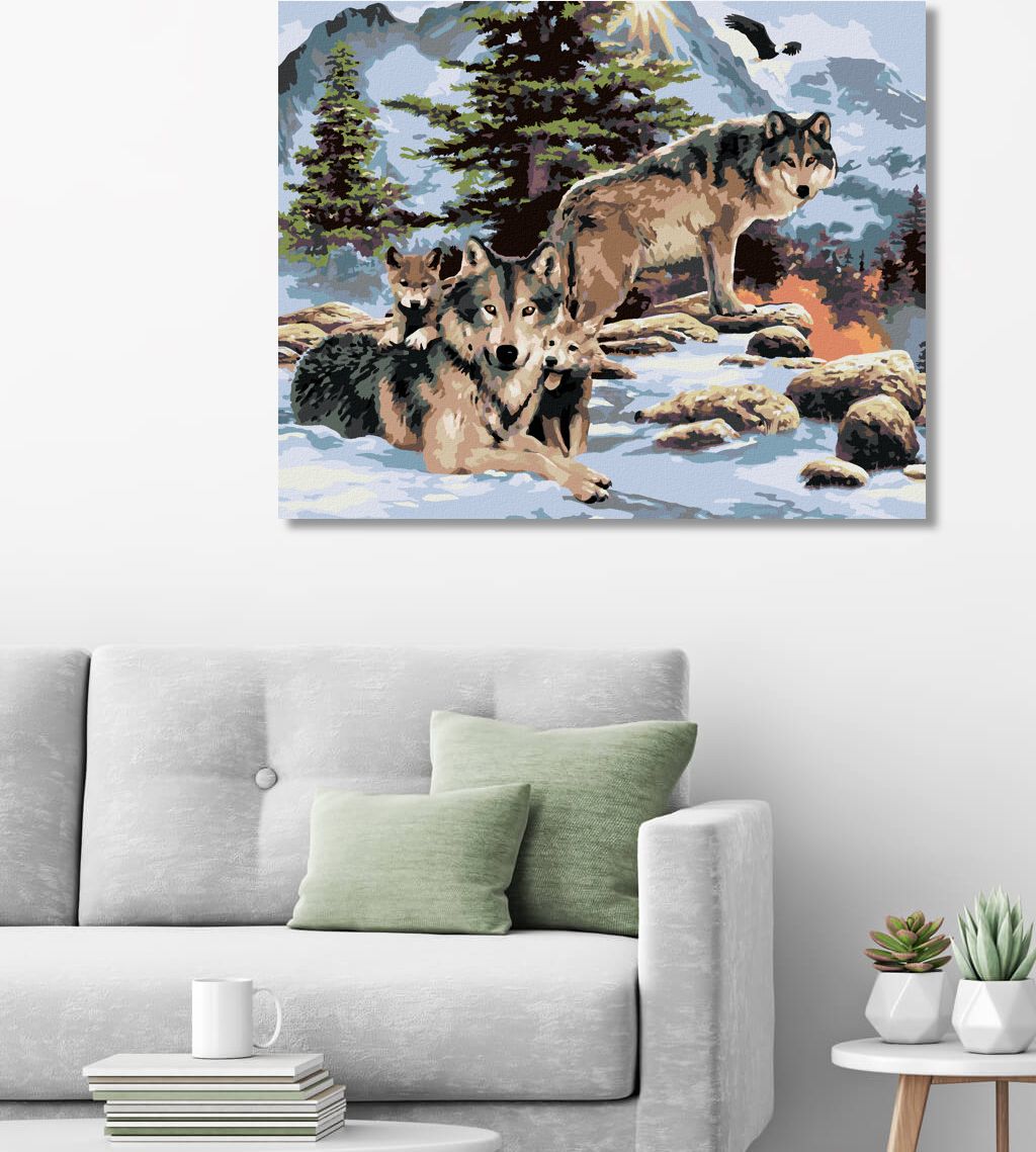 zuty Malování podle čísel - VLČÍ SMEČKA V HORÁCH (HOWARD ROBINSON) - Rozměr: 40x50 cm, Rámování: Varianta: vypnuté plátno na rám - obrázek 5