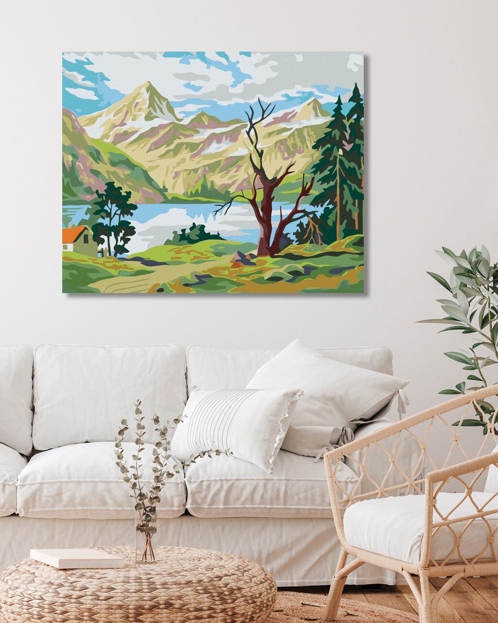 zuty Malování podle čísel - BYDLENÍ POD HORAMI - Rozměr: 40x50 cm, Rámování: Varianta: bez rámu a bez vypnutí plátna - obrázek 3