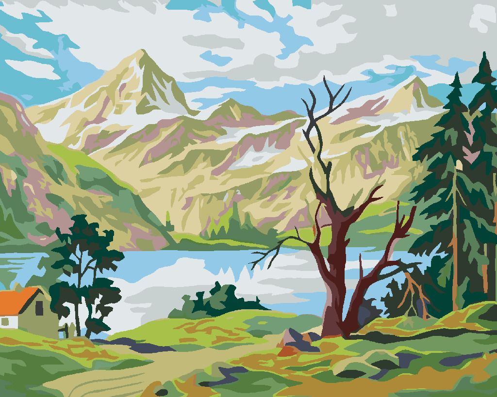 zuty Malování podle čísel - BYDLENÍ POD HORAMI - Rozměr: 40x50 cm, Rámování: Varianta: bez rámu a bez vypnutí plátna - obrázek 7