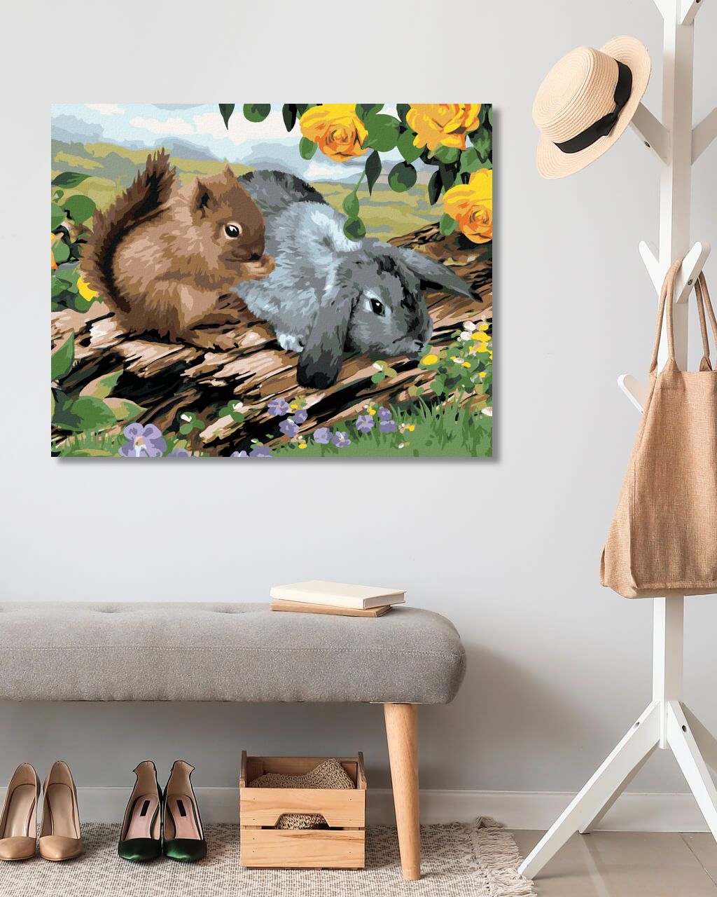 zuty Malování podle čísel - VEVERKA A KRÁLÍK NA PAŘEZU (HOWARD ROBINSON) - Rozměr: 40x50 cm, Rámování: Varianta: vypnuté plátno na rám - obrázek 7