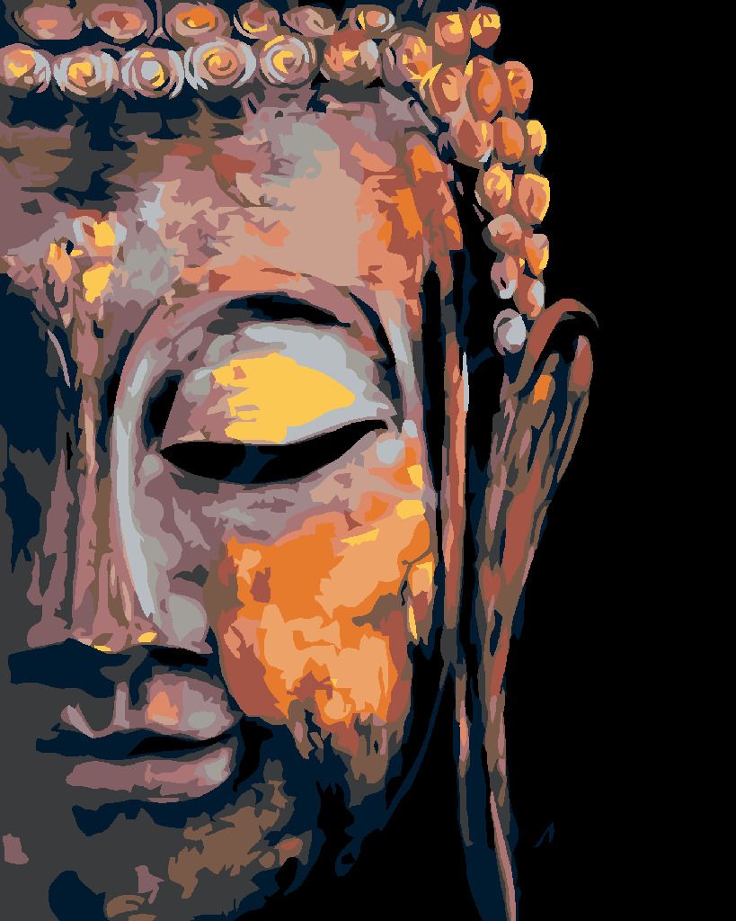 zuty Malování podle čísel - BUDDHA - Rozměr: 40x50 cm, Rámování: Varianta: bez rámu a bez vypnutí plátna - obrázek 2
