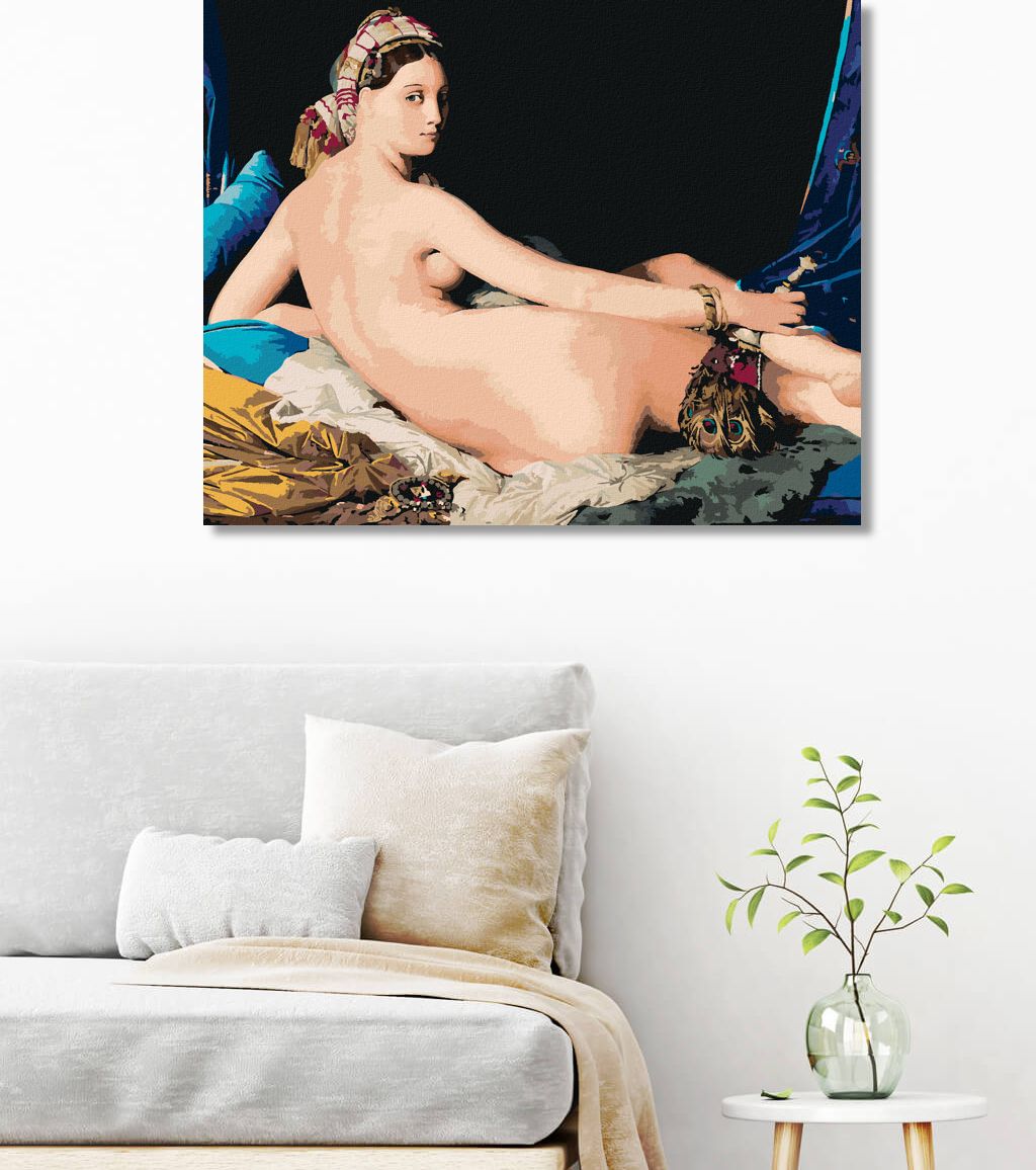 zuty Malování podle čísel - VELKÁ ODALISKA (J. A. D. INGRES) - Rozměr: 40x50 cm, Rámování: Varianta: bez rámu a bez vypnutí plátna - obrázek 5