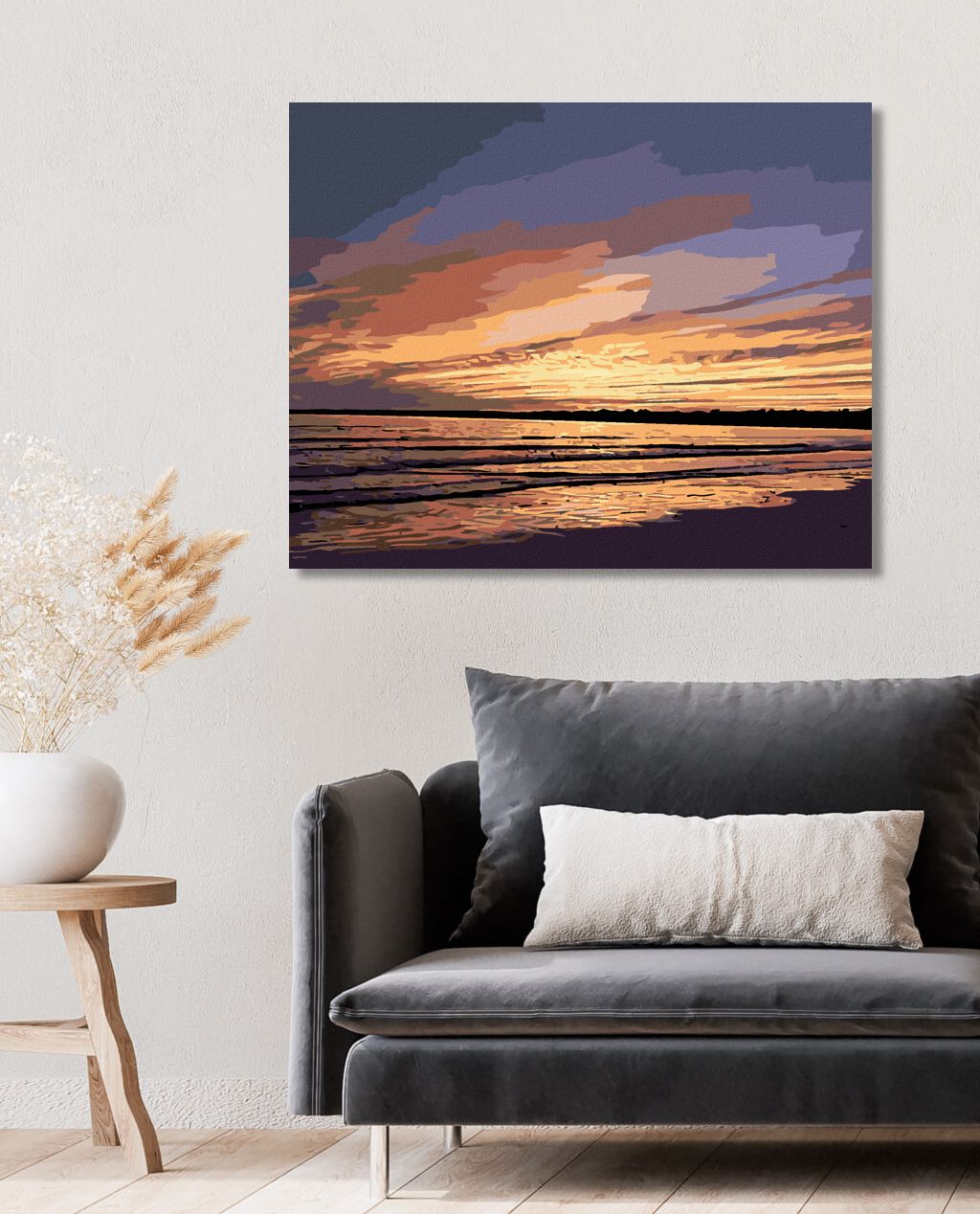 zuty Malování podle čísel - ROMANTICKÝ ZÁPAD SLUNCE - Rozměr: 40x50 cm, Rámování: Varianta: vypnuté plátno na rám - obrázek 2