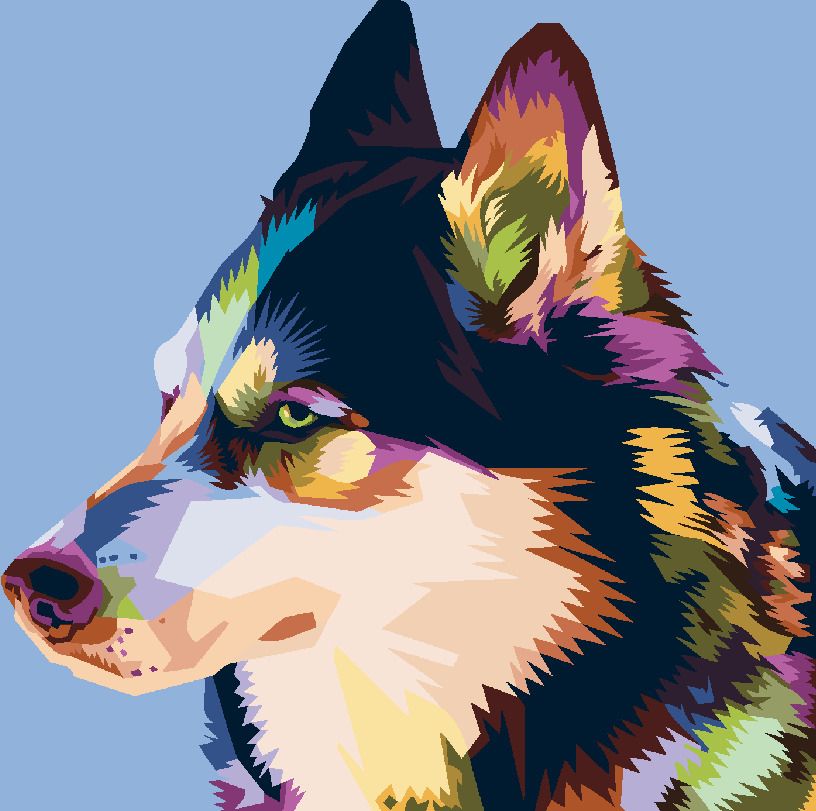 zuty Malování podle čísel - BAREVNÝ HUSKY - Rozměr: 40x50 cm, Rámování: Varianta: vypnuté plátno na rám - obrázek 5