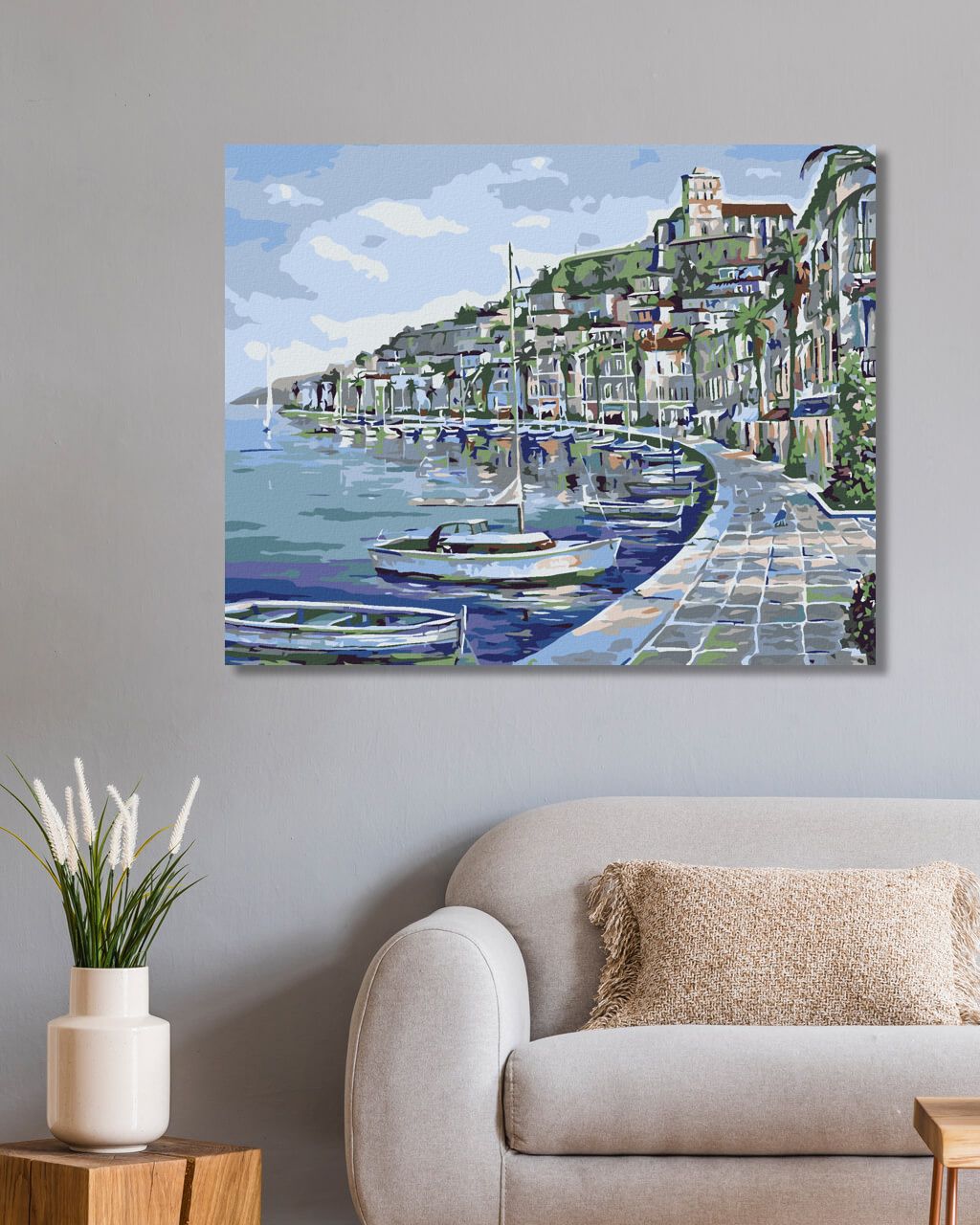 zuty Malování podle čísel - MĚSTEČKO NA POBŘEŽÍ - Rozměr: 40x50 cm, Rámování: Varianta: bez rámu a bez vypnutí plátna - obrázek 3