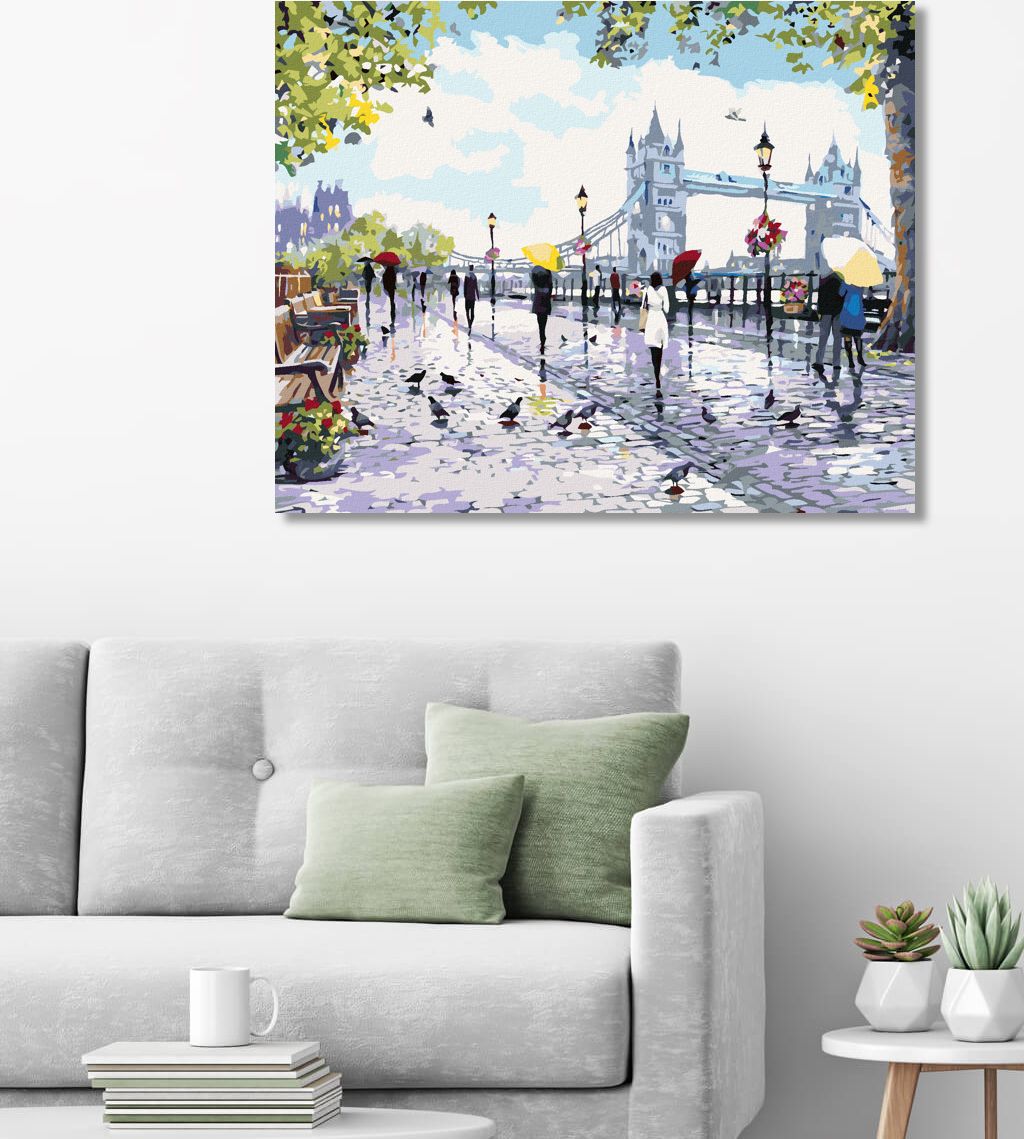 zuty Malování podle čísel - LIDÉ U TOWER BRIDGE (RICHARD MACNEIL) - Rozměr: 40x50 cm, Rámování: Varianta: bez rámu a bez vypnutí plátna - obrázek 5