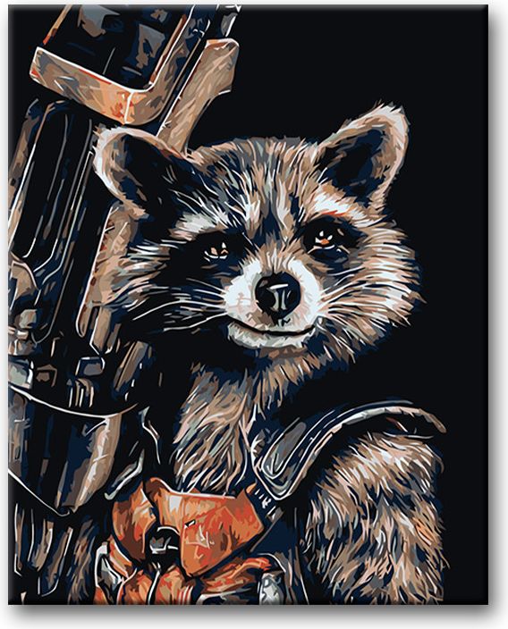 zuty Malování podle čísel - ROCKET RACOON - Rozměr: 40x50 cm, Rámování: Varianta: bez rámu a bez vypnutí plátna - obrázek 4