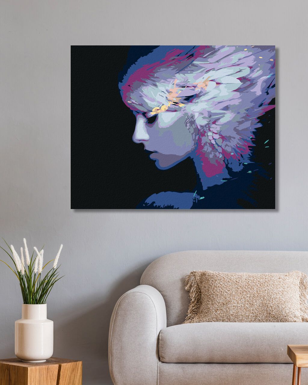 zuty Malování podle čísel - PÍRKA VE VLASECH - Rozměr: 40x50 cm, Rámování: Varianta: vypnuté plátno na rám - obrázek 9